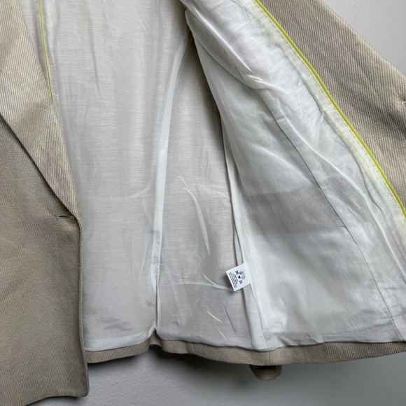 Lafayette 148 New York Women Linen Blazer Jacket 10 Tan Luxury Old Money Office - Picture 9 of 12